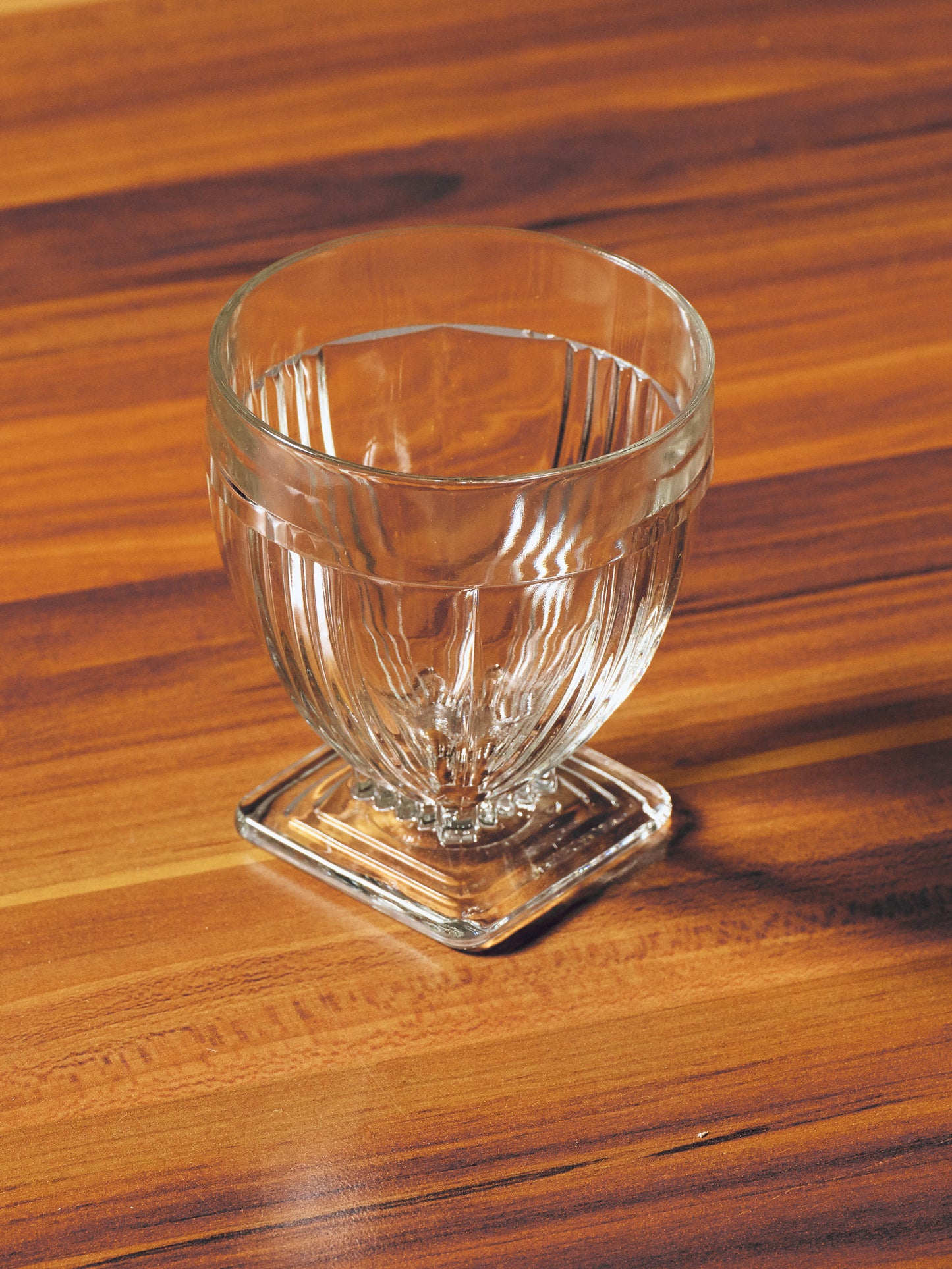 SET OF 6 MOLDED GLASS GLASSES, 1970s