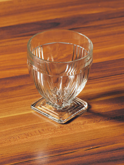 SET OF 6 MOLDED GLASS GLASSES, 1970s