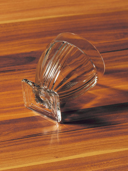 SET OF 6 MOLDED GLASS GLASSES, 1970s