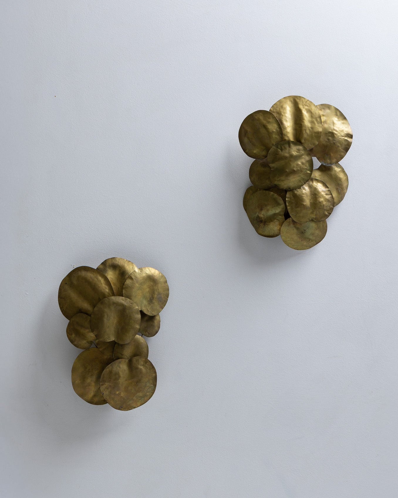 Brass wall lamp with panels, Robert Goosens