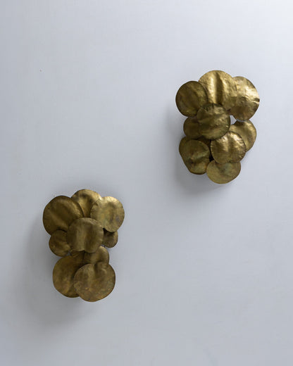 Brass wall lamp with panels, Robert Goosens