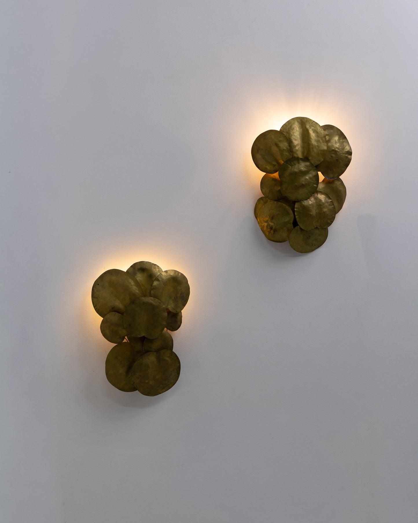 Brass wall lamp with panels, Robert Goosens