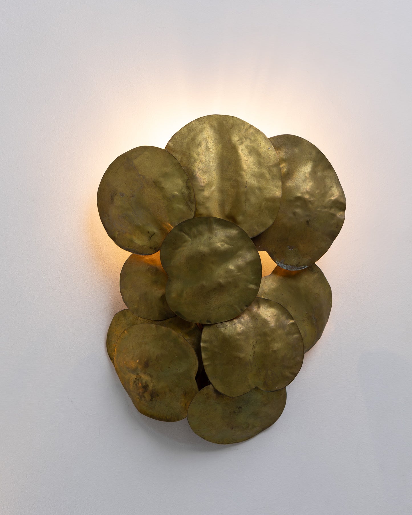 Brass wall lamp with panels, Robert Goosens
