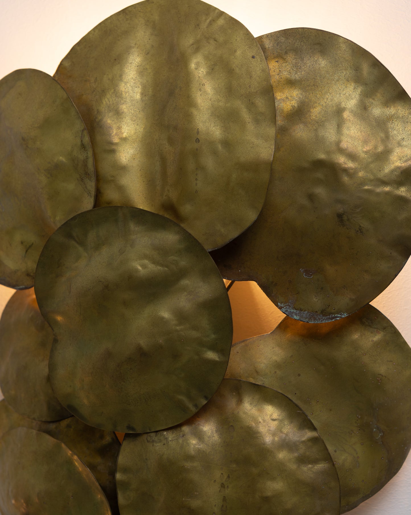 Brass wall lamp with panels, Robert Goosens