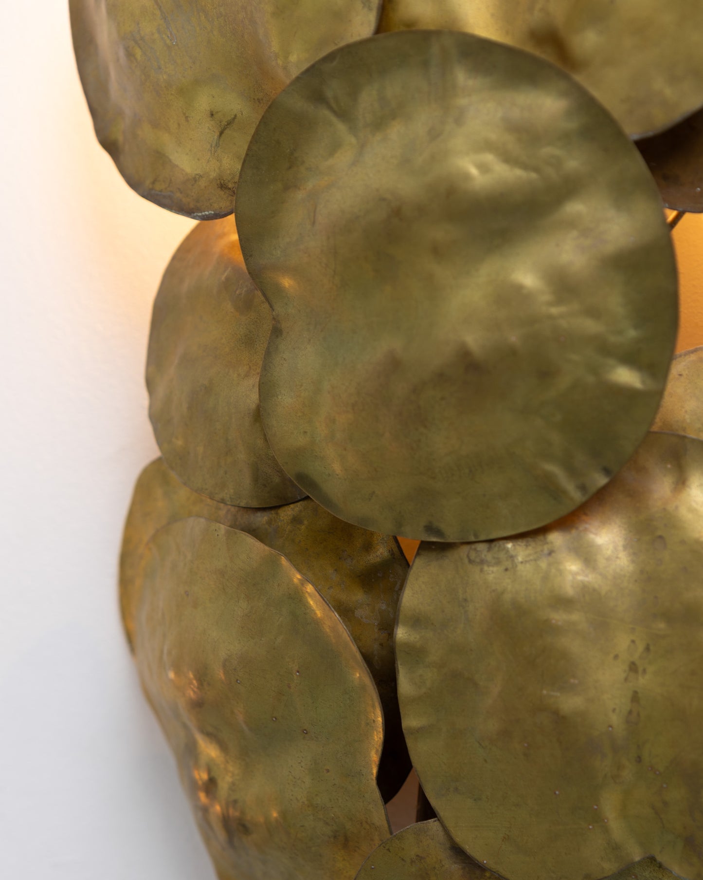 Brass wall lamp with panels, Robert Goosens