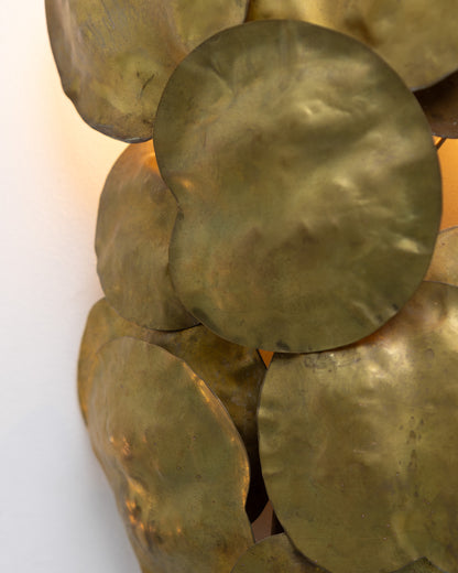 Brass wall lamp with panels, Robert Goosens