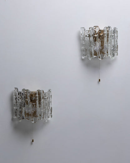 GLASS SCONCE, J.T. KALMAR, 1960s