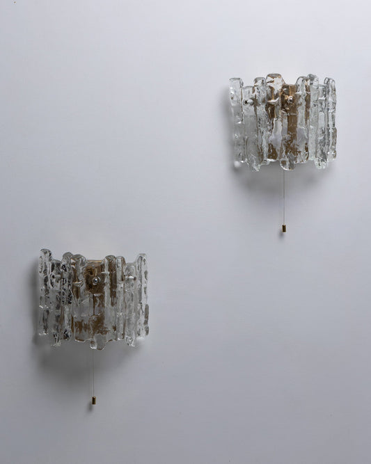 GLASS SCONCE, J.T. KALMAR, 1960s