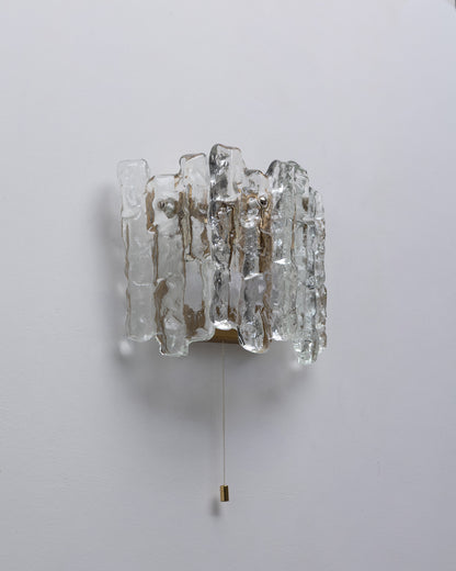 GLASS SCONCE, J.T. KALMAR, 1960s