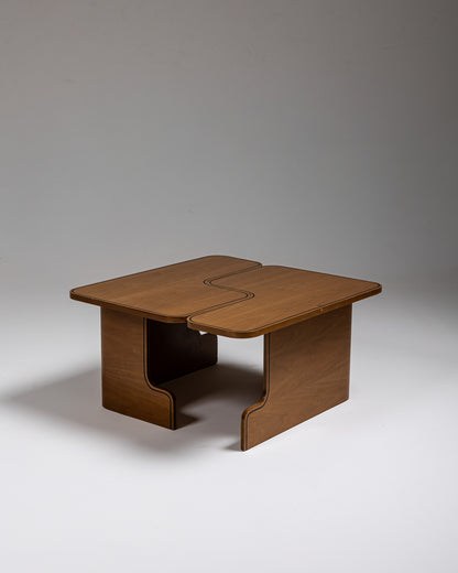 TABLE BASSE MODULABLE EN BOIS, 1980s