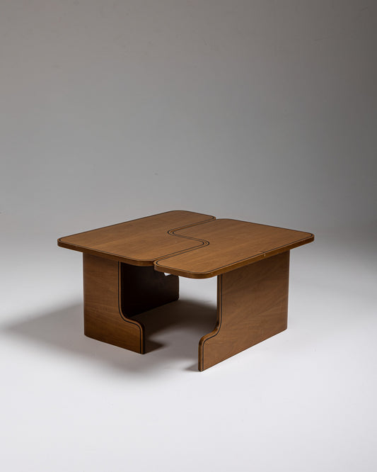 MODULAR WOOD COFFEE TABLE, 1980s