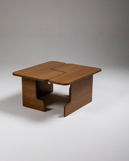 TABLE BASSE MODULABLE EN BOIS, 1980s
