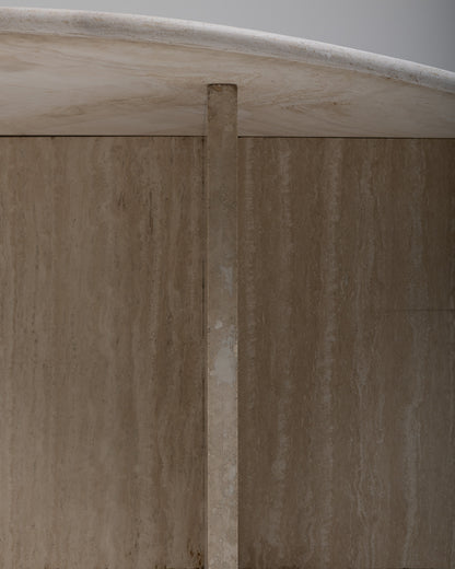 TRAVERTINE DINING TABLE, ARTELANO, 1980s