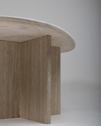TRAVERTINE DINING TABLE, ARTELANO, 1980s