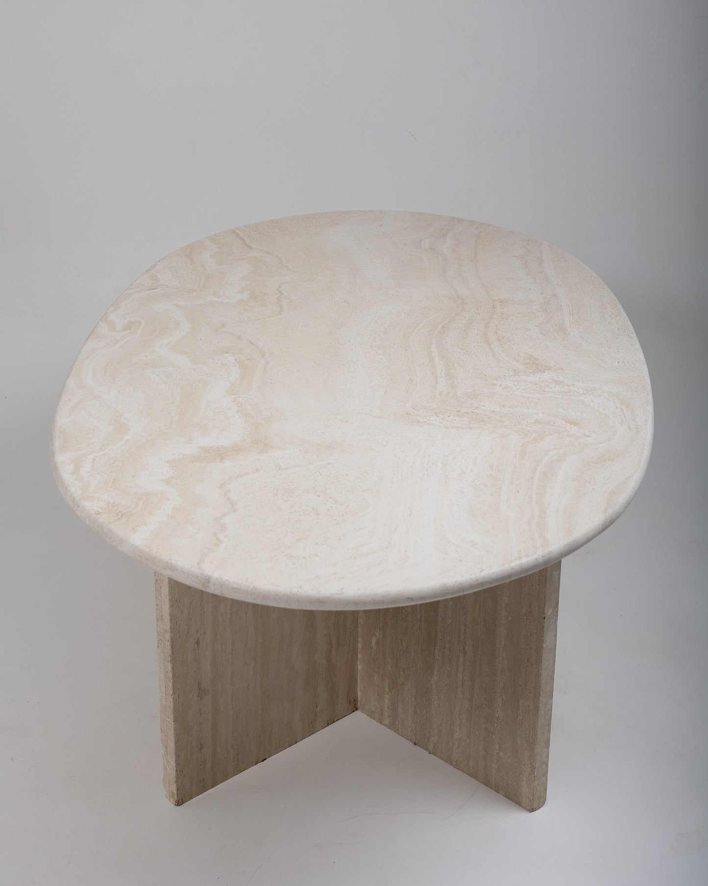 TRAVERTINE DINING TABLE, ARTELANO, 1980s
