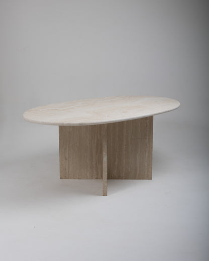 TRAVERTINE DINING TABLE, ARTELANO, 1980s