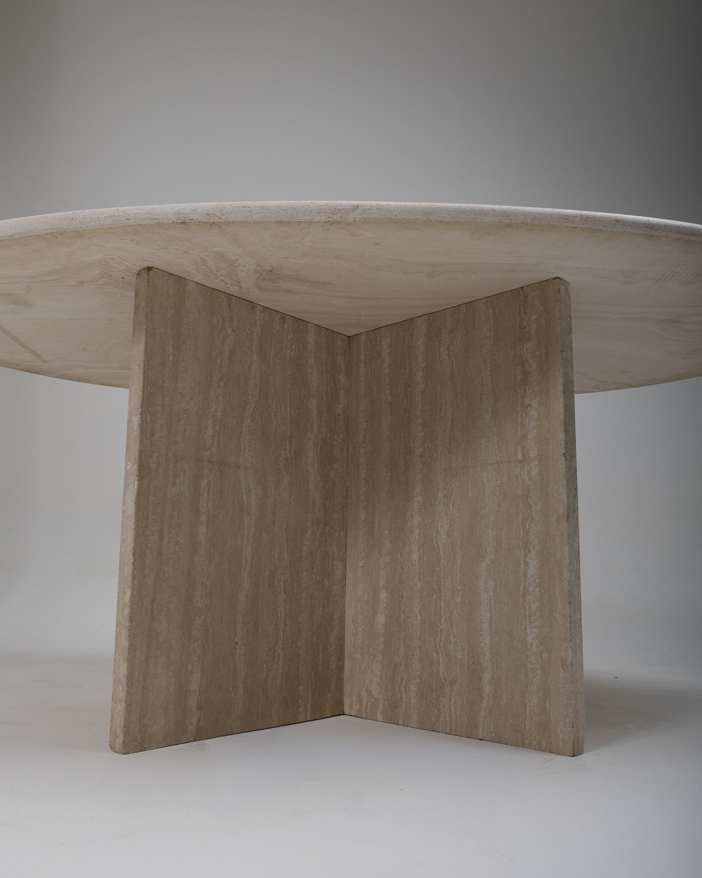 TRAVERTINE DINING TABLE, ARTELANO, 1980s