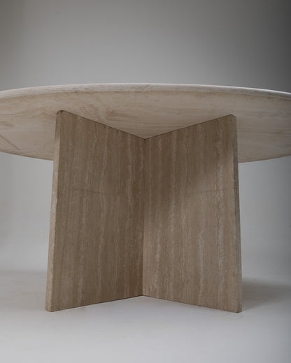 TRAVERTINE DINING TABLE, ARTELANO, 1980s