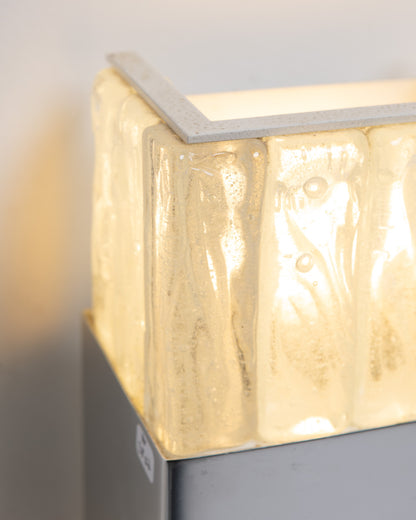 PAIR OF METAL AND GLASS WALL SCONCES, ATELIERS PERZEL