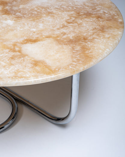 TABLE BASSE MV002 EN CHROME ET ONYX