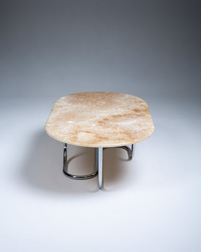 TABLE BASSE MV002 EN CHROME ET ONYX