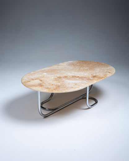 TABLE BASSE MV002 EN CHROME ET ONYX