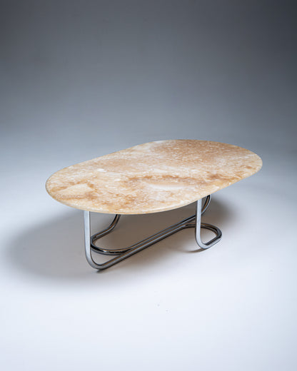 TABLE BASSE MV002 EN CHROME ET ONYX