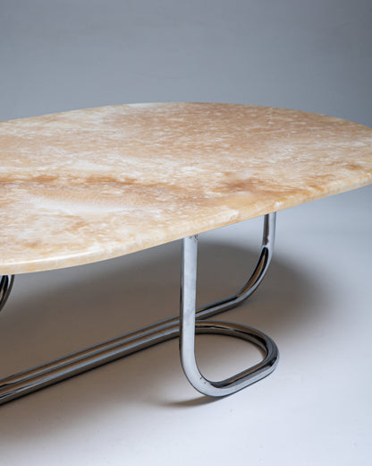 TABLE BASSE MV002 EN CHROME ET ONYX