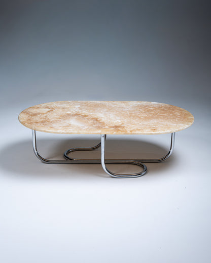 TABLE BASSE MV002 EN CHROME ET ONYX