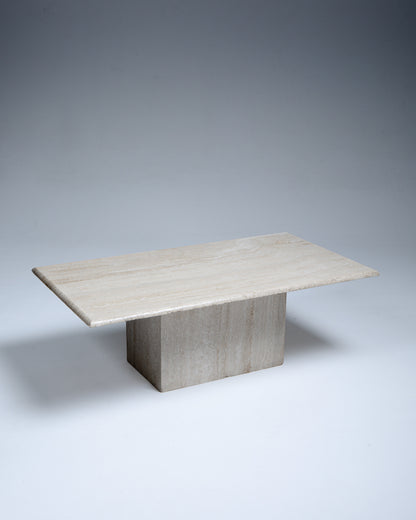 TABLE BASSE EN TRAVERTIN RECTANGULAIRE, 1980s