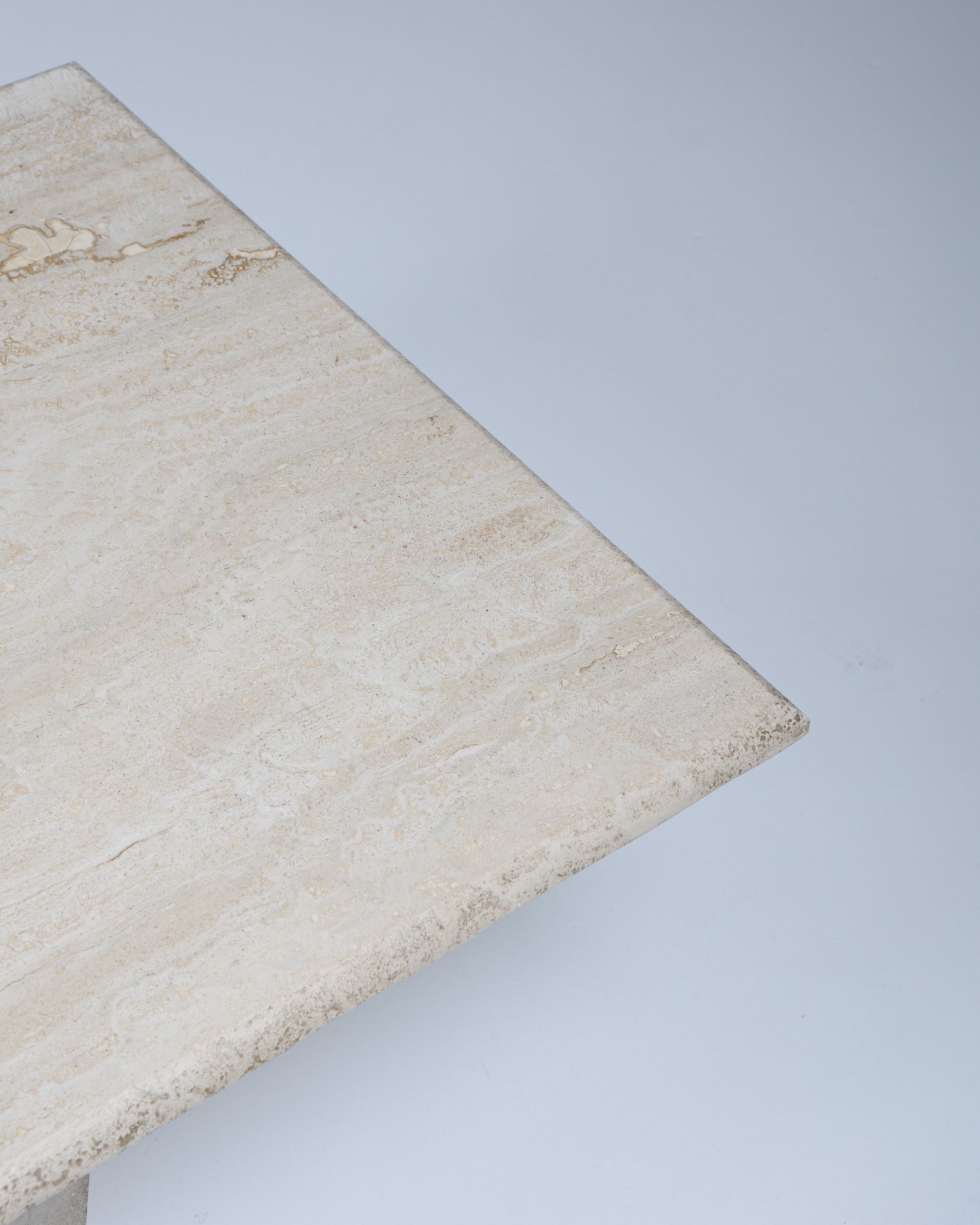 TABLE BASSE EN TRAVERTIN RECTANGULAIRE, 1980s