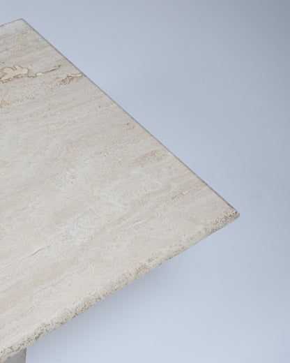 TABLE BASSE EN TRAVERTIN RECTANGULAIRE, 1980s