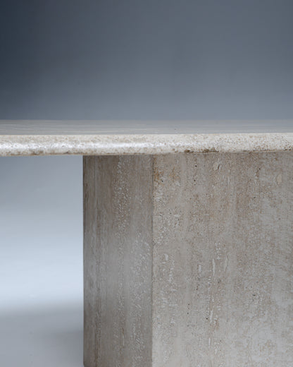 TABLE BASSE EN TRAVERTIN RECTANGULAIRE, 1980s