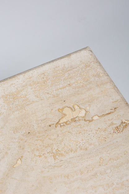 TABLE BASSE EN TRAVERTIN RECTANGULAIRE, 1980s