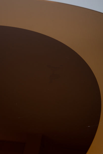 TABLE À MANGER EN LAITON ET VERRE, 1970s