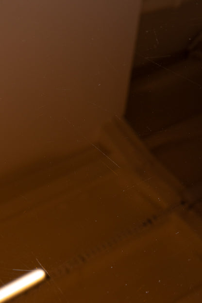 TABLE À MANGER EN LAITON ET VERRE, 1970s