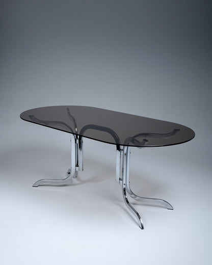 GRANDE TABLE À MANGER OVALE, ROCHE BOBOIS, 1970s