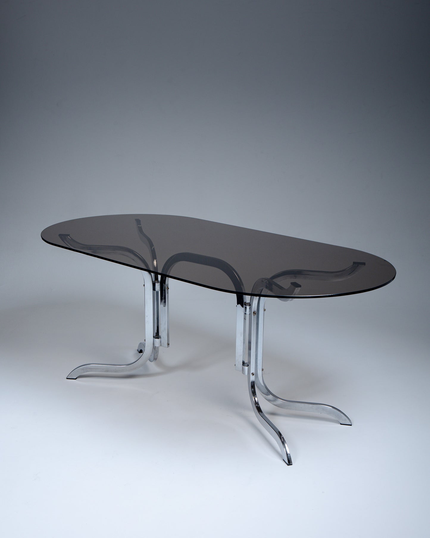 GRANDE TABLE À MANGER OVALE, ROCHE BOBOIS, 1970s