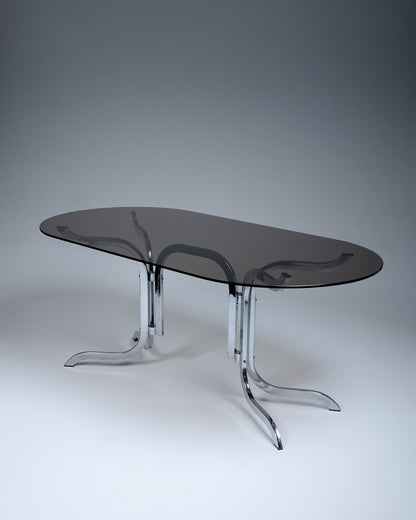 GRANDE TABLE À MANGER OVALE, ROCHE BOBOIS, 1970s