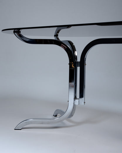 GRANDE TABLE À MANGER OVALE, ROCHE BOBOIS, 1970s