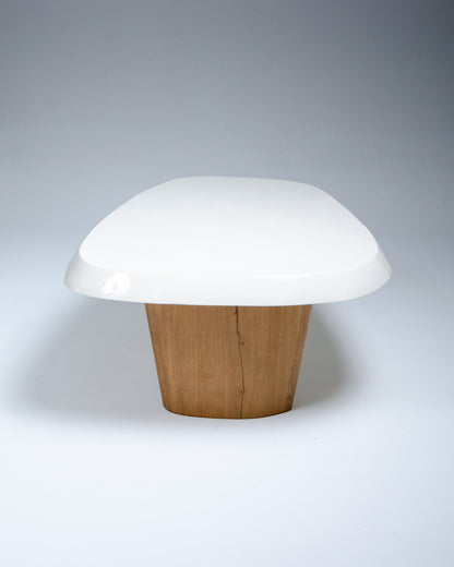 TABLE BASSE EN CHÊNE MASSIF, PIERRE AUGUSTIN ROSE