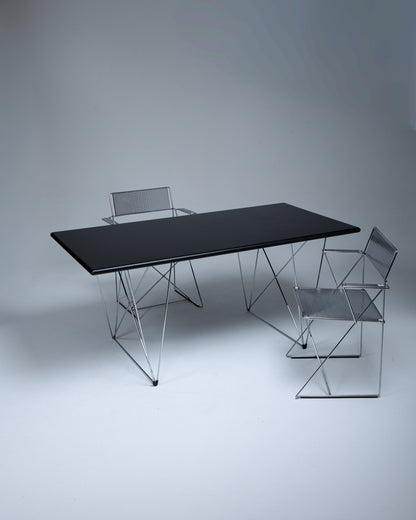 SMALL X-LINE DINING TABLE, NIELS HAUGESEN, 1970s