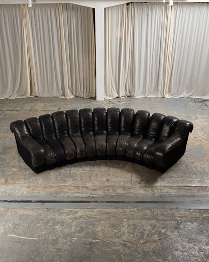 CANAPÉ DS-600 EN CUIR NOIR, DE SEDE, 1970s