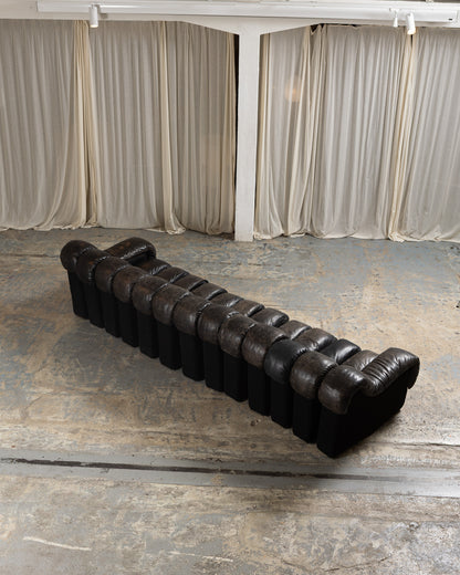 CANAPÉ DS-600 EN CUIR NOIR, DE SEDE, 1970s