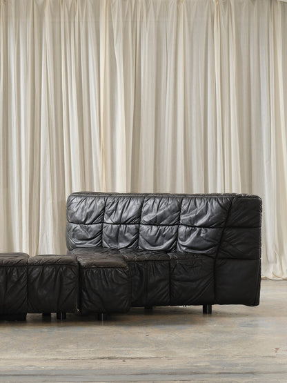 Leather Castell modular sofa, Hans Hopfer, 1980s