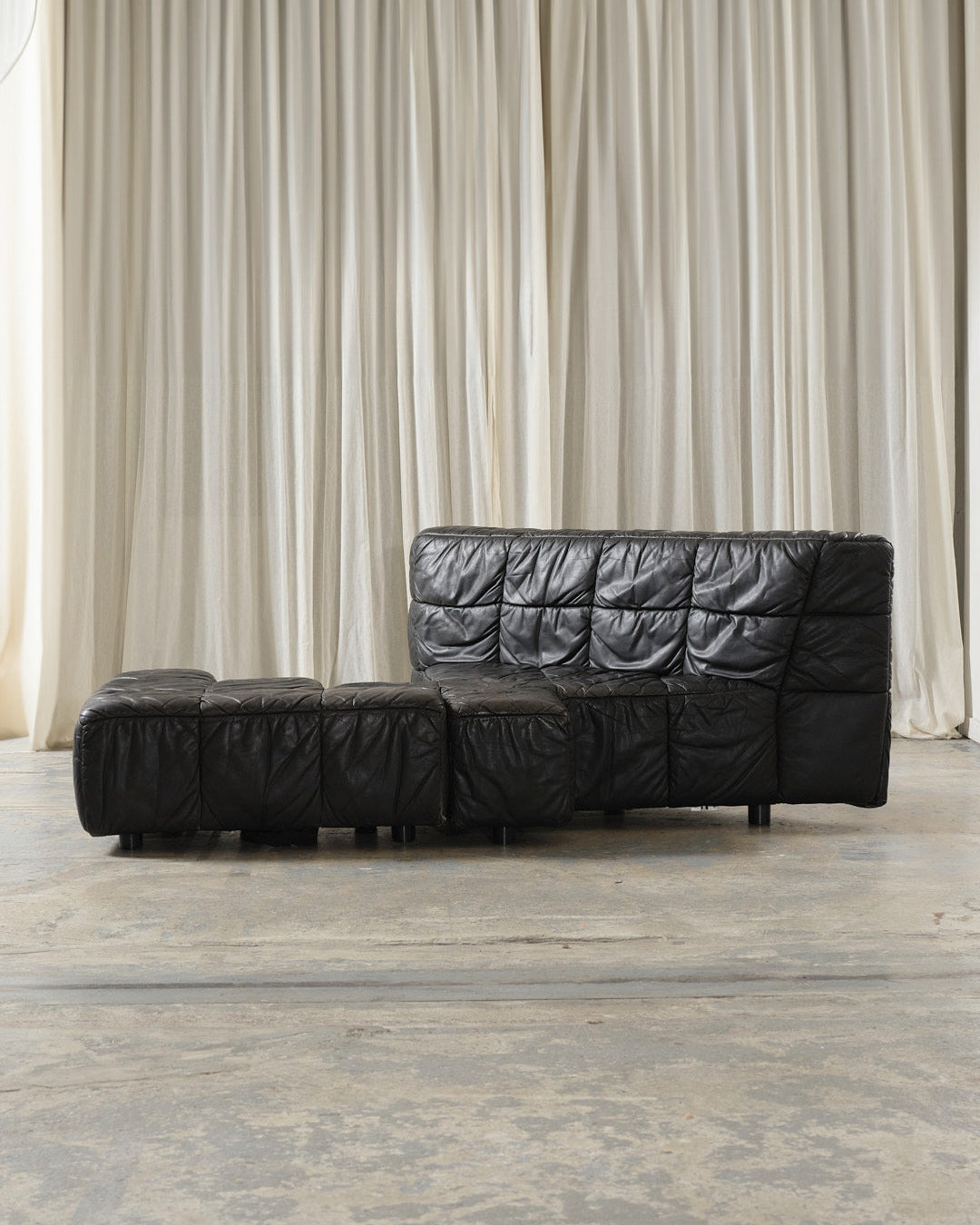 Leather Castell modular sofa, Hans Hopfer, 1980s