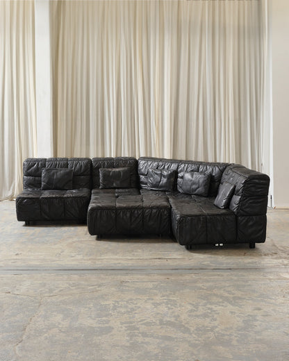 Leather Castell modular sofa, Hans Hopfer, 1980s