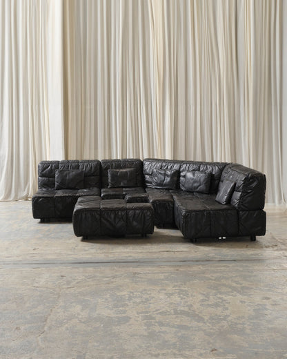 Leather Castell modular sofa, Hans Hopfer, 1980s