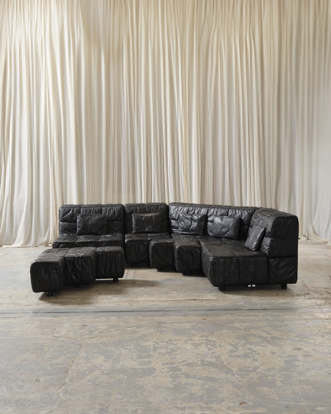 Leather Castell modular sofa, Hans Hopfer, 1980s