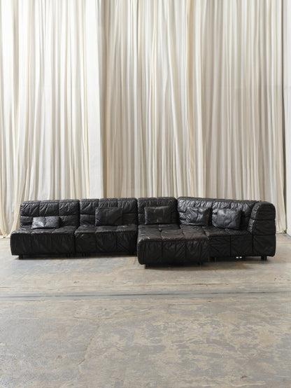 Leather Castell modular sofa, Hans Hopfer, 1980s